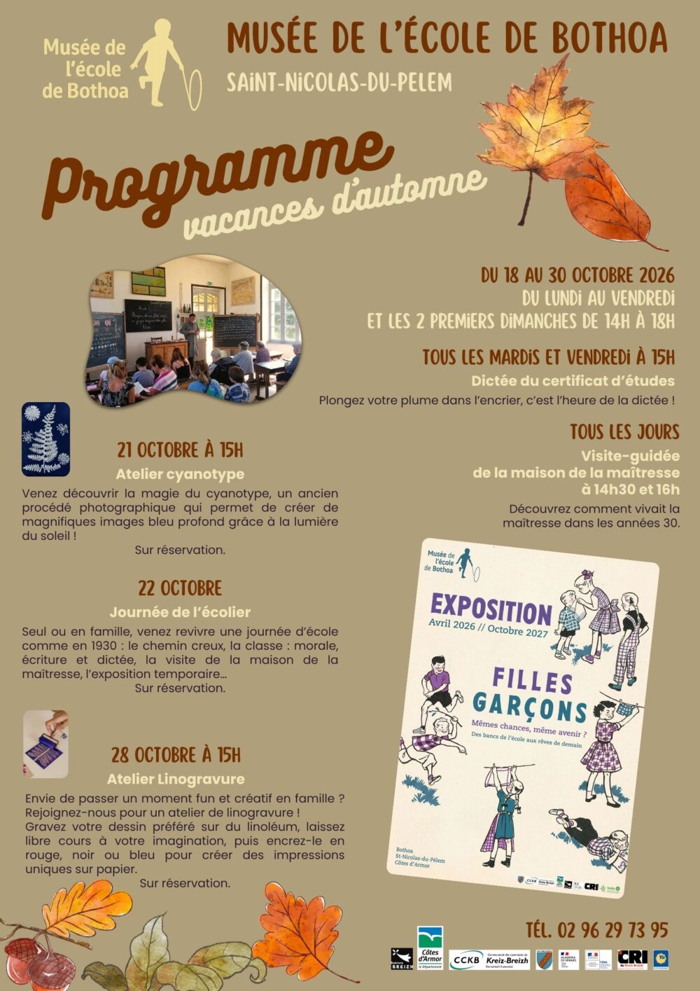 Les vacances d&rsquo;automne au Musée de l&rsquo;école de Bothoa