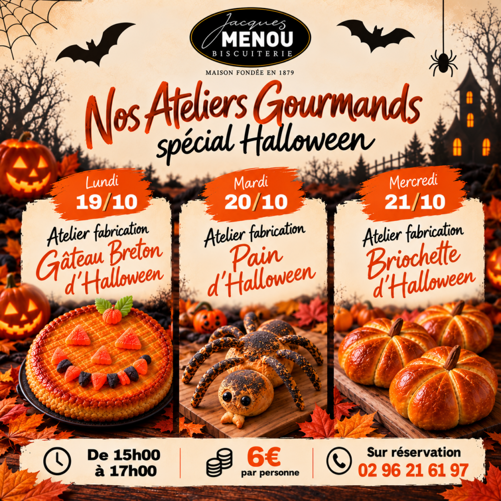 Ateliers gourmands d’Halloween à la Biscuiterie Ménou