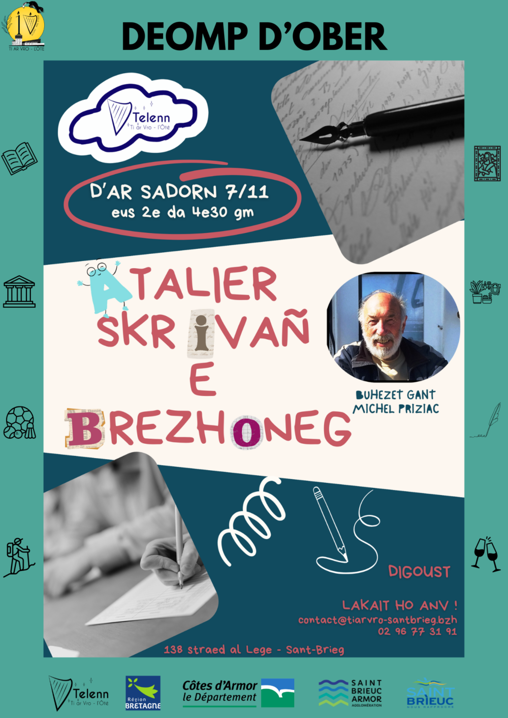 avec Michel Priziac • Atalier d&rsquo;écriture en breton