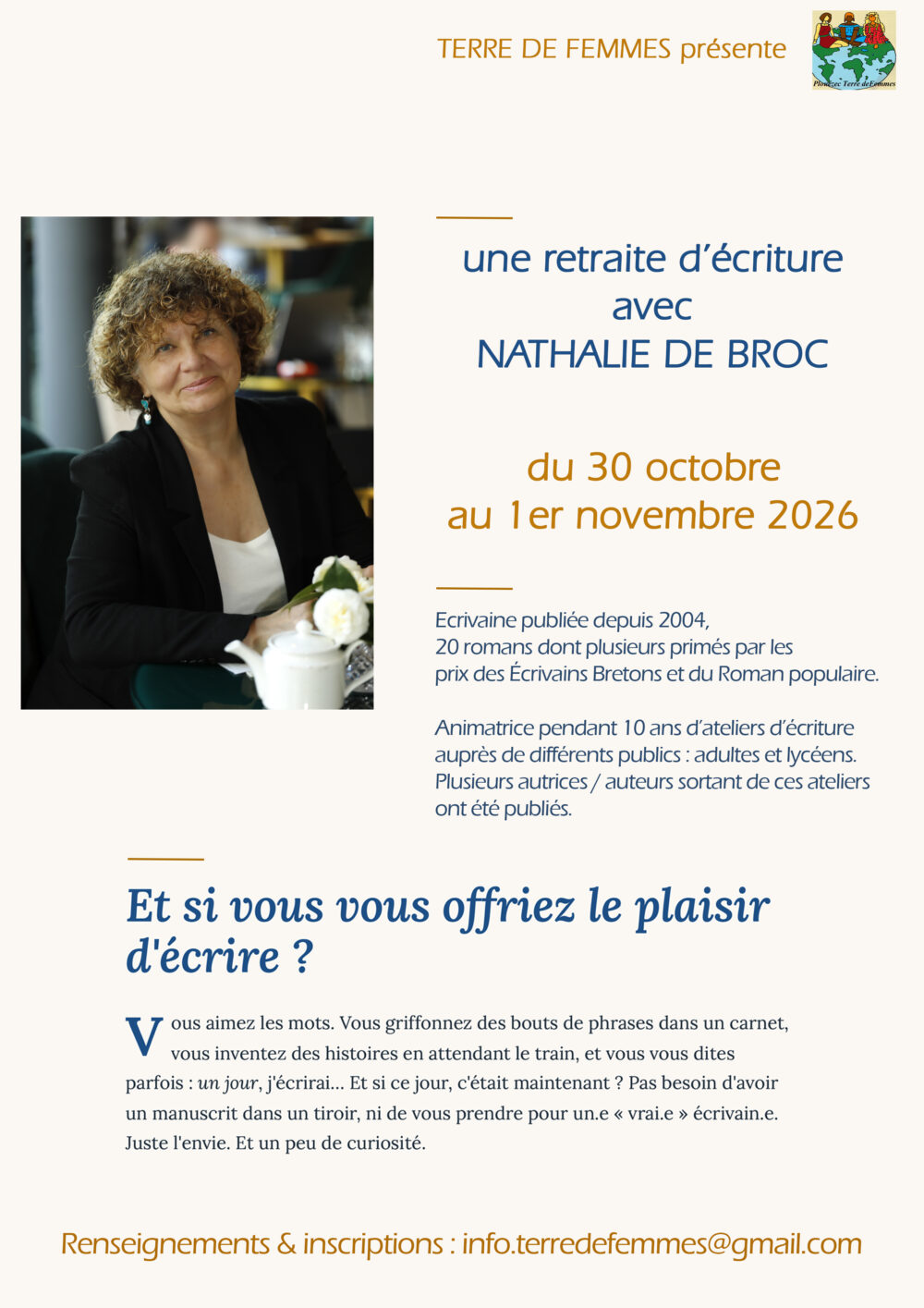 Nathalie de Broc • Retraite d&rsquo;écriture avec Nathalie de Broc